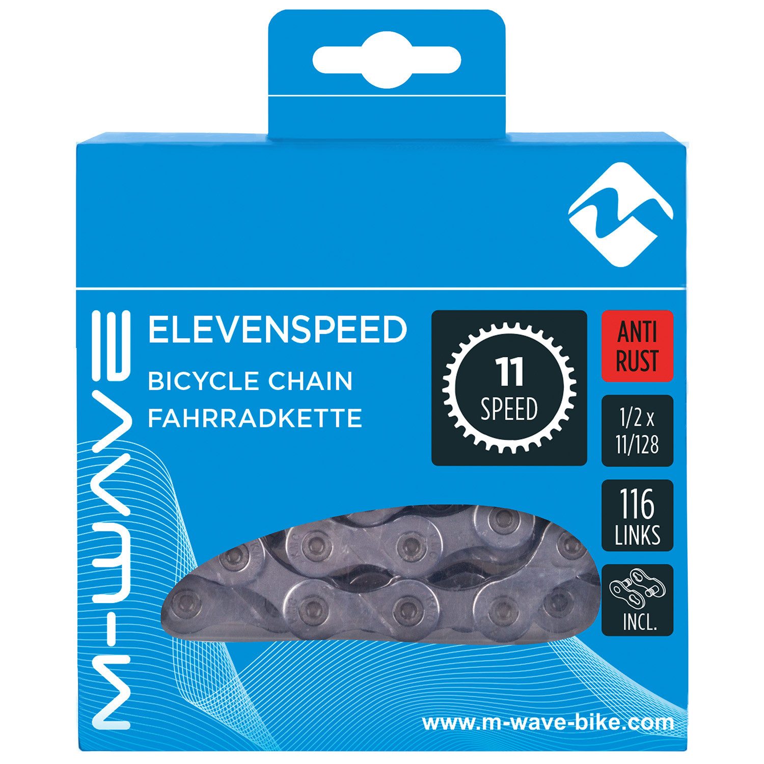 M-Wave Fahrradkette M-WAVE Elevenspeed AR (Packung, 1-St., 1 Fahrradkette inkl. Verschlussglied)