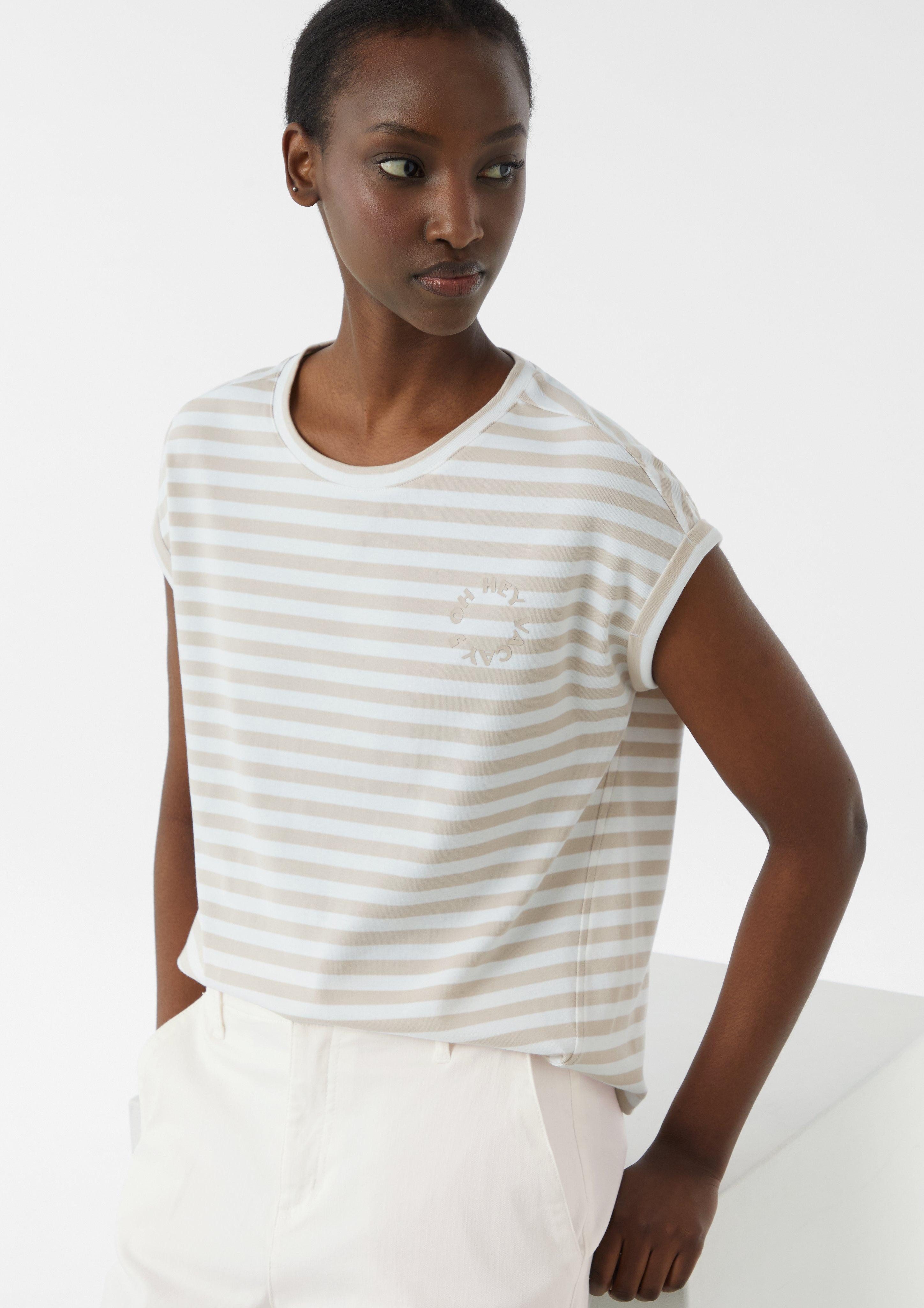 comma casual identity Shirttop Gestreiftes T-Shirt günstig online kaufen