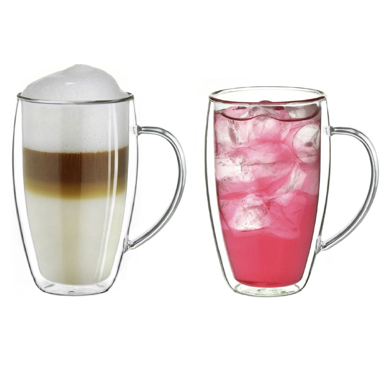 Creano Teeglas Thermoglas mit Henkel „DG-SHH“ 250 ml, 2er Set, 2-tlg., Borosilikatglas, 2 Gläser
