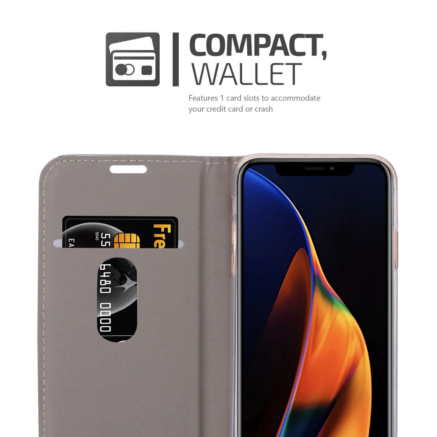 Cadorabo Handyhülle für iPhone 13 MINI Hülle Apple iPhone 13 MINI, Klappbare Handy Schutzhülle - Hülle - mit Standfunktion und Kartenfach