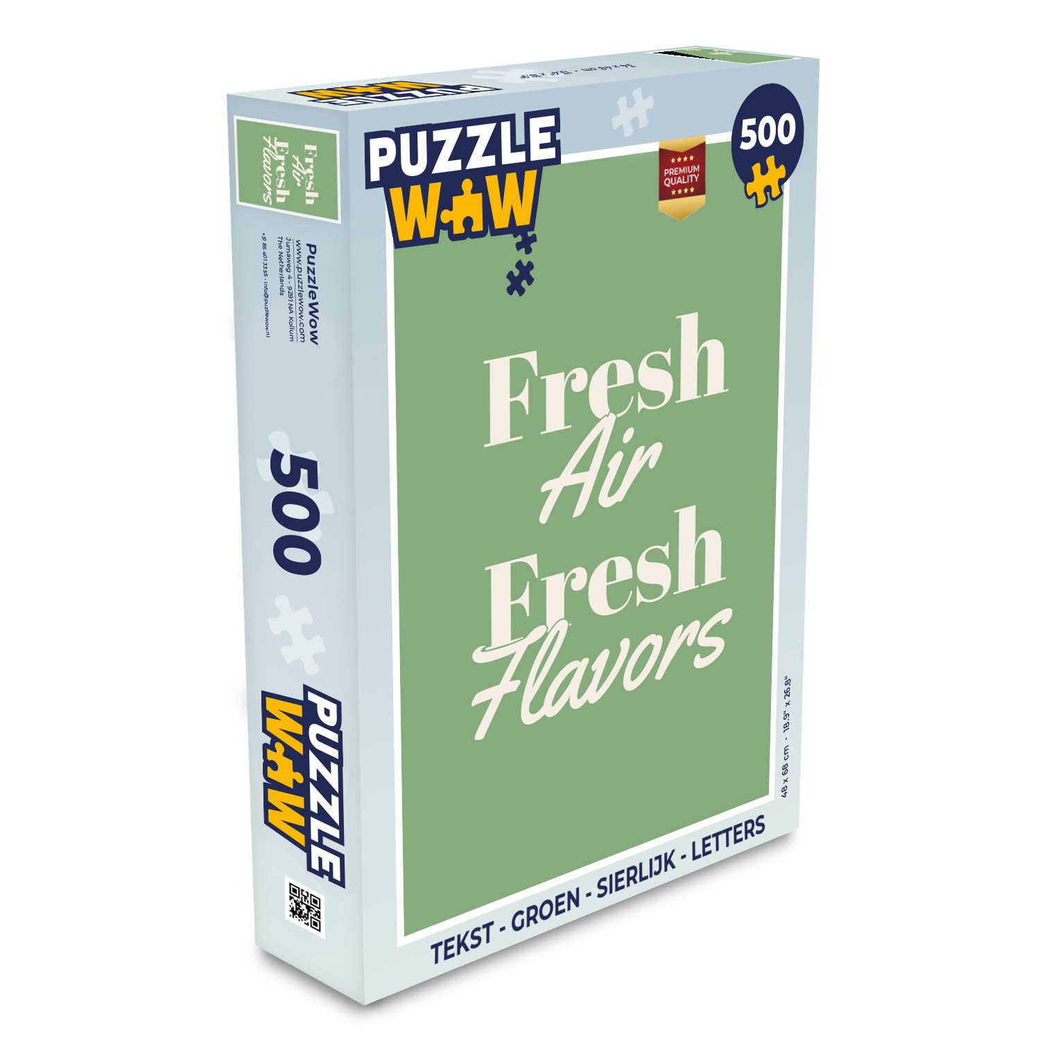 MuchoWow Puzzle Text - Grün - Dekorativ - Buchstaben, 500 Puzzleteile, Foto-Puzzle, Bilderrätsel, Puzzlespiele, Spielzeug