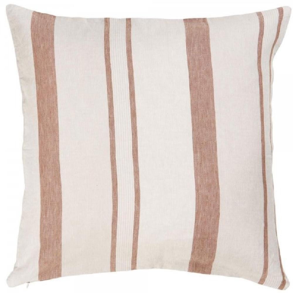 Ib Laursen Kissenhülle Ib Laursen Kissenbezug Natur mit Braunen Streifen (50x50cm)