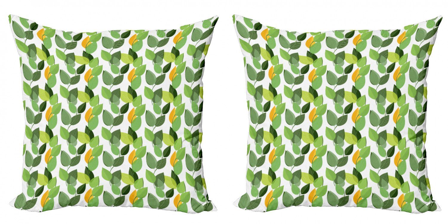 Modern (2 Doppelseitiger Laub Blätter Abakuhaus Natur Accent Stück), Mutter Digitaldruck, Kissenbezüge