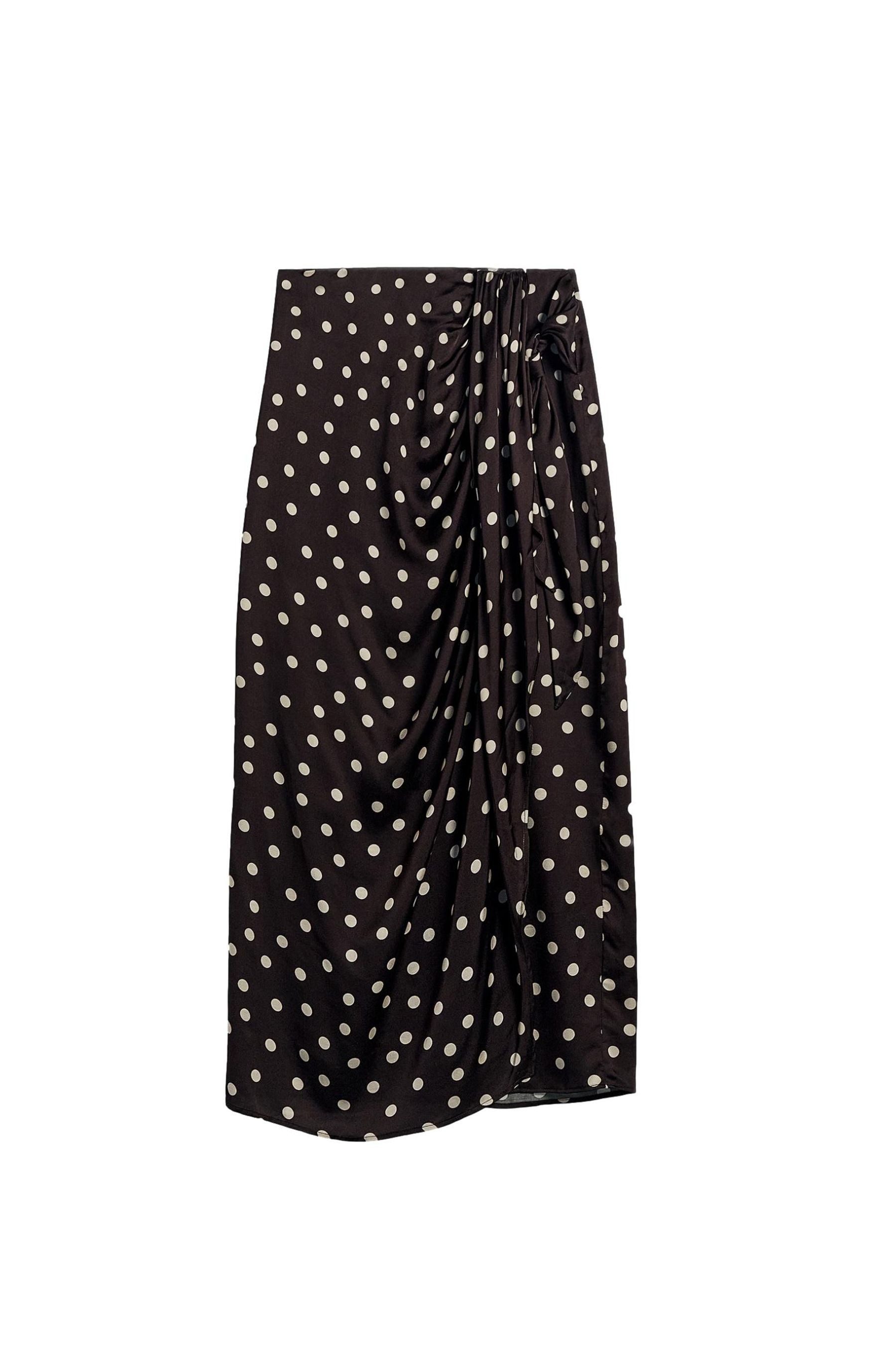 Bhoem Midirock BHOEM Gepunkteter drapierter Midirock aus Satin (1-tlg) günstig online kaufen