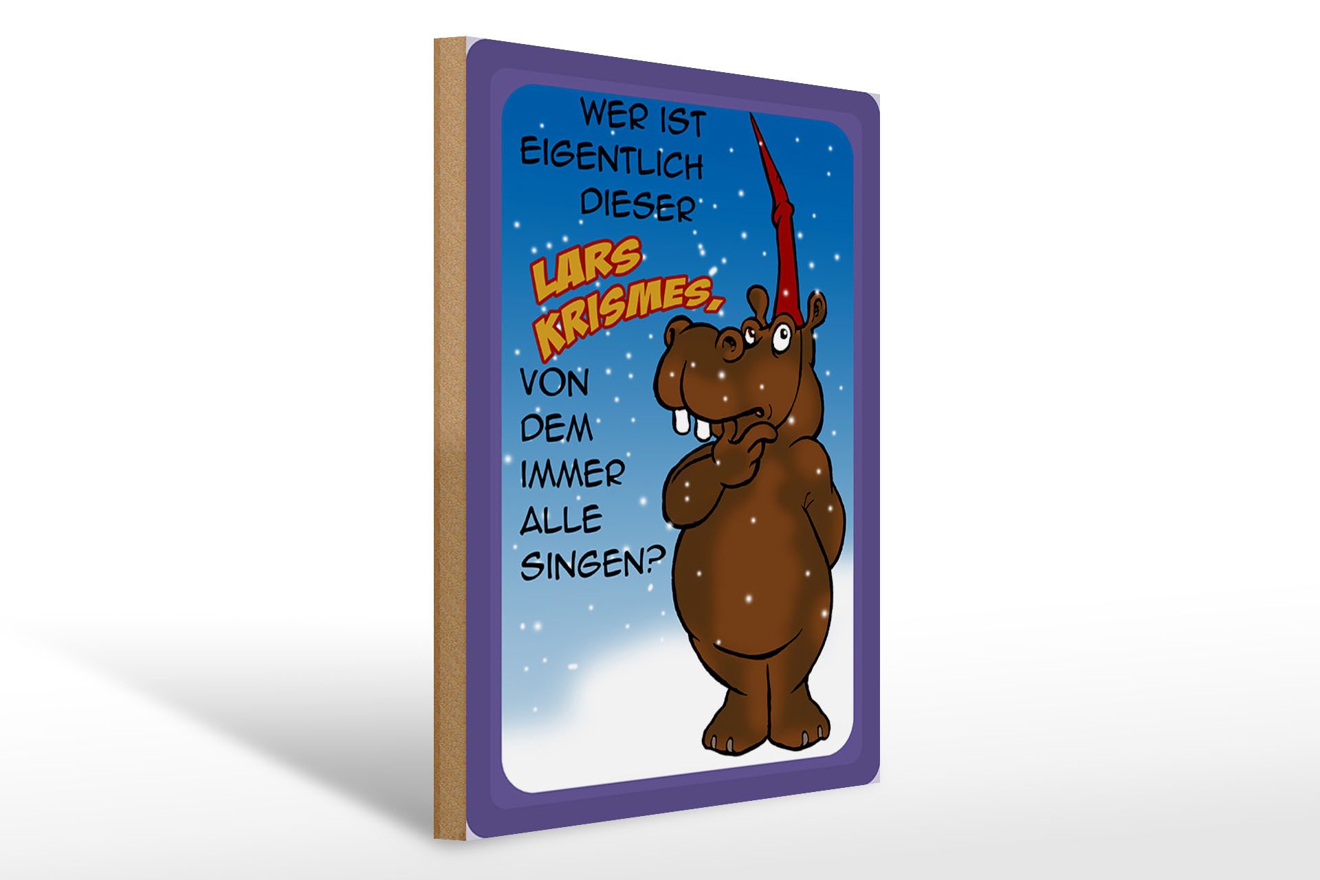 Holzbild Spruch 30x40cm wer ist dieser Lars Krismes