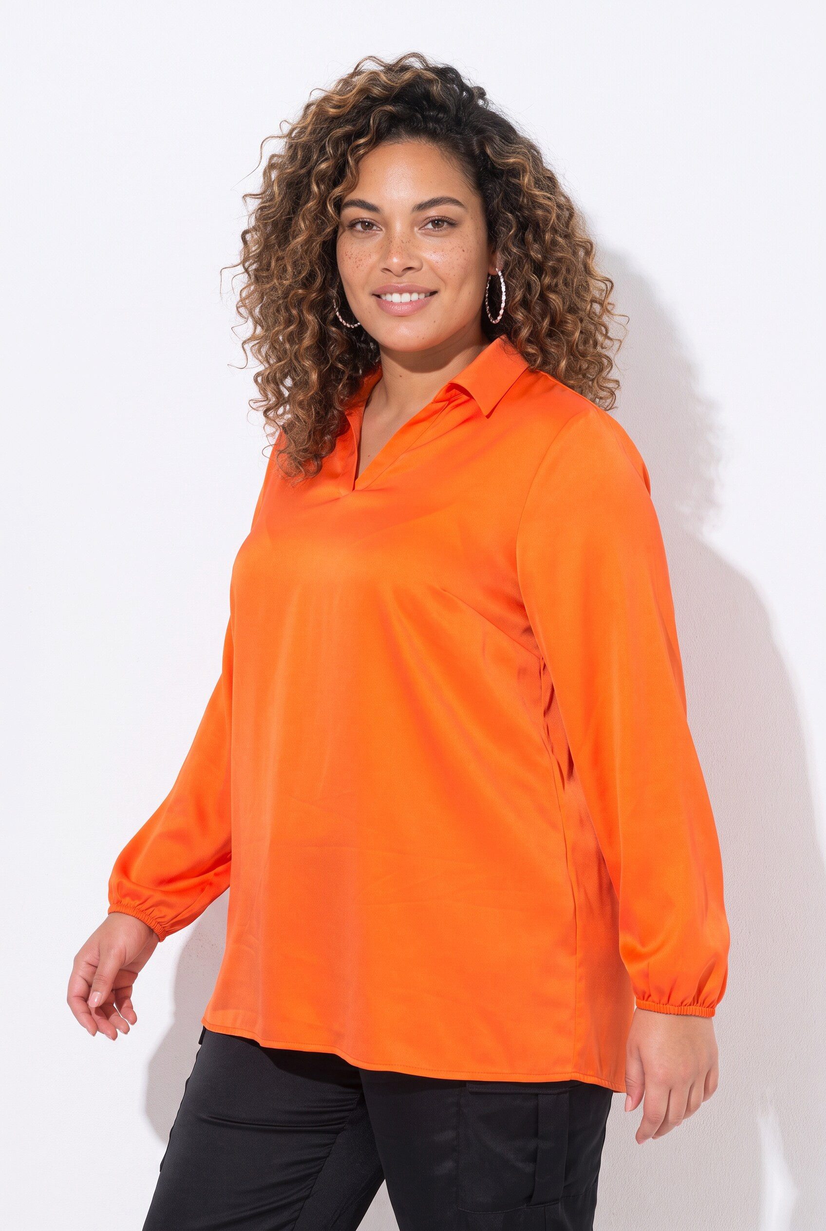 MIAMODA Longbluse Chiffon-Bluse A-Linie weiter Langarm