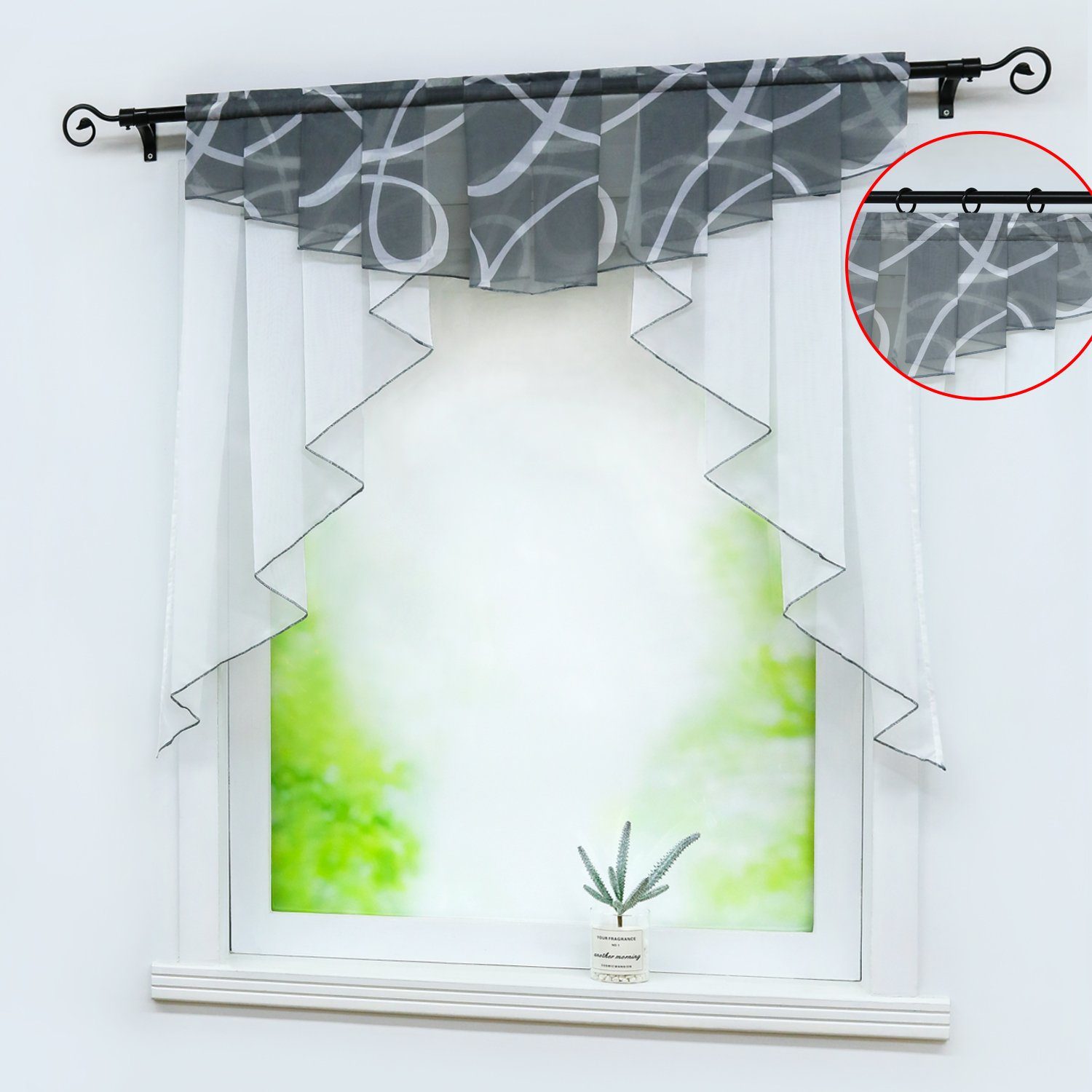 Delien Raffrollo Alice, mit Stangendurchzug, Kurzgardinen Kleinfenster Sche günstig online kaufen