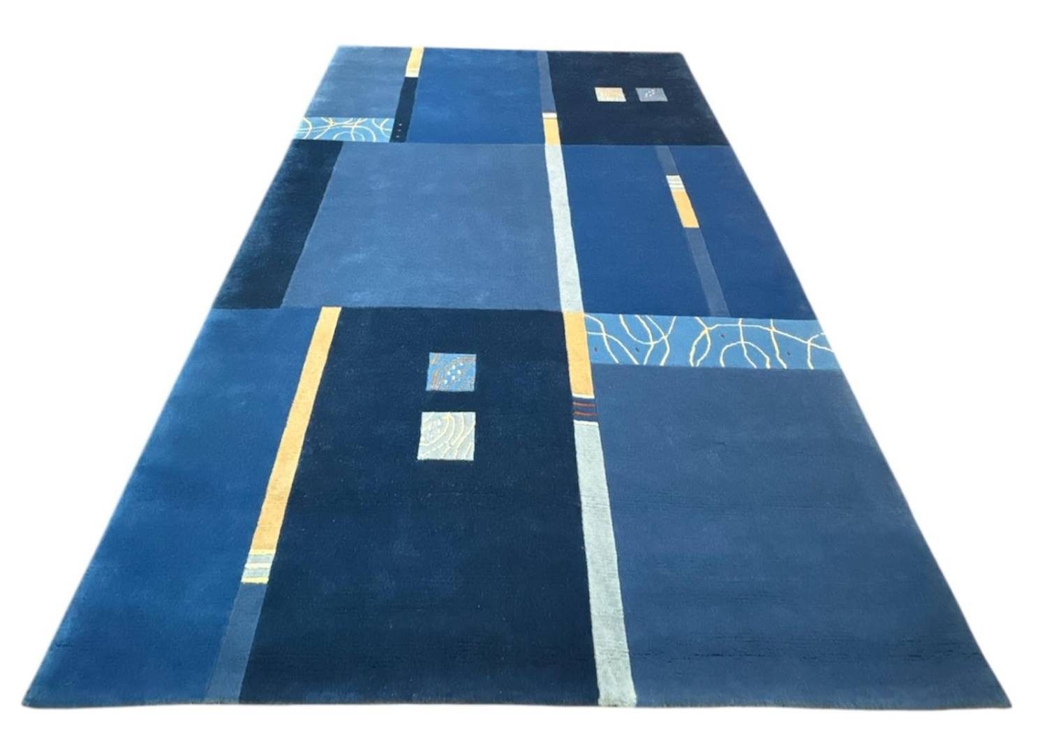 Rug Studios Teppich VENUS NEPAL - HANDGEKNÜPFT MODERN, Rechteckig, Höhe: 20 mm, Handgeknüpft, 170 x 240 cm, Blau