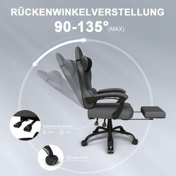 HOMALL Gaming-Stuhl Gaming-Stuhl mit Massage-Lendenwirbelstütze für den Einsatz im Büro