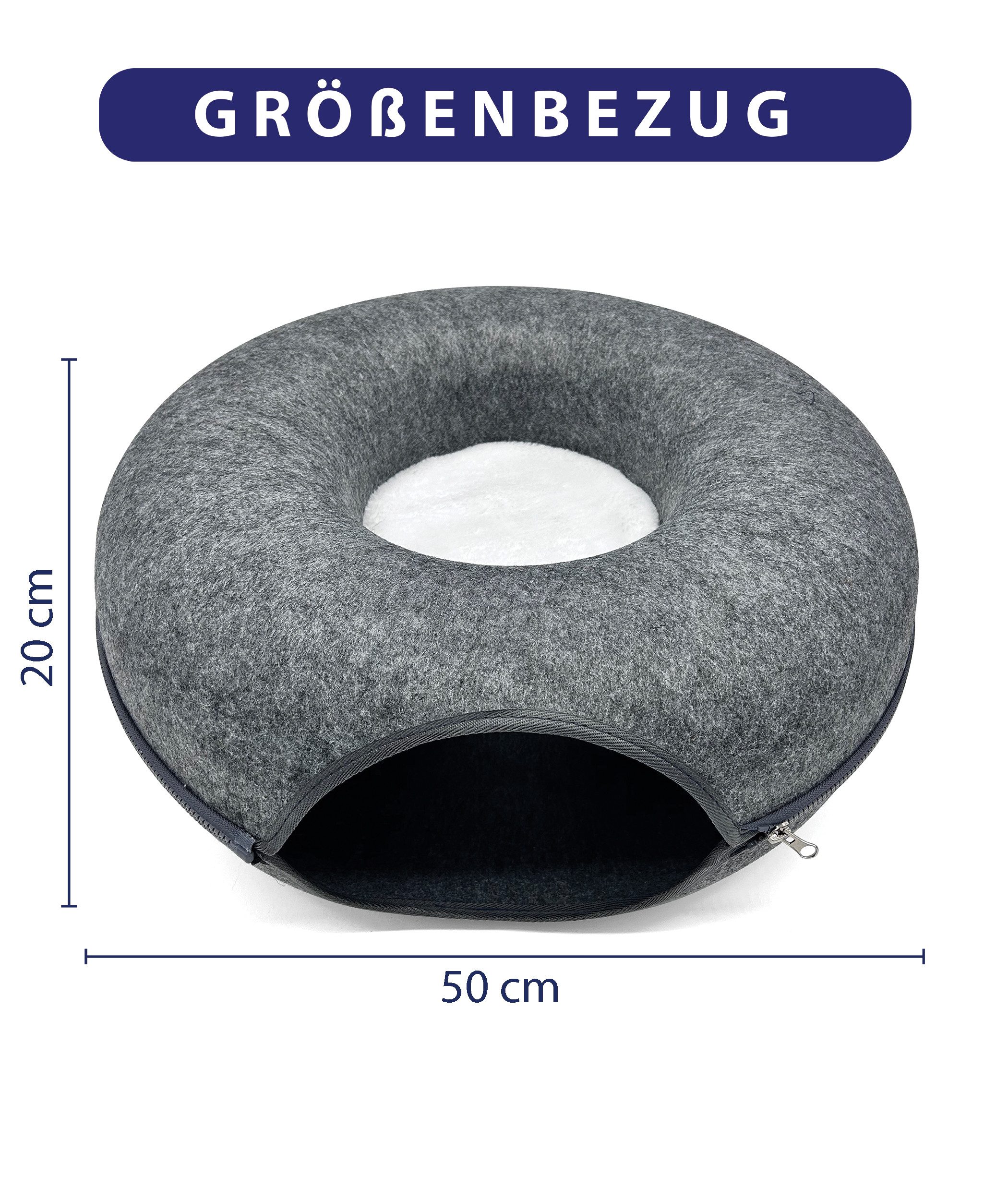 Pisi & Bili Tierbett Katzenbett Katzenhöhle aus Filz, Katzen Zubehör, gemütliches Katzentunnel