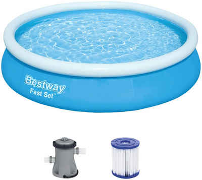 Bestway Quick-Up Pool Fast Set™ (Set, 3-tlg), ØxH: 366x76 cm, mit Kartuschenfilterpumpe