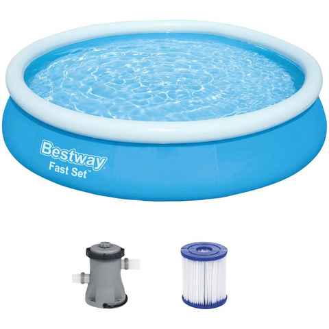Bestway Quick-Up Pool Fast Set™ (Set, 3-tlg), ØxH: 366x76 cm, mit Kartuschenfilterpumpe