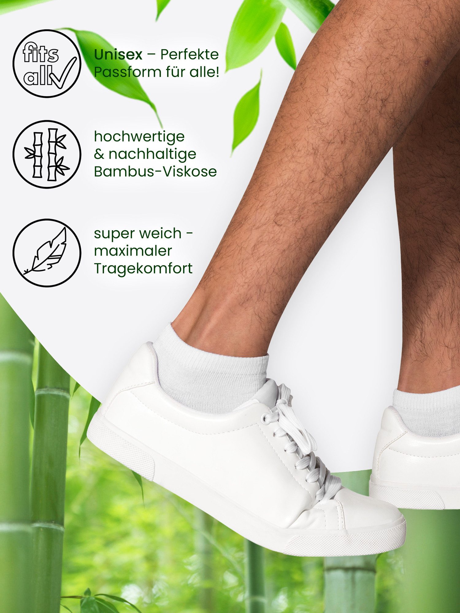Cotton Prime® Sneakersocken Kurze Socken für Damen & Herren (6-Paar) weich und atmungsaktiv durch Viskose