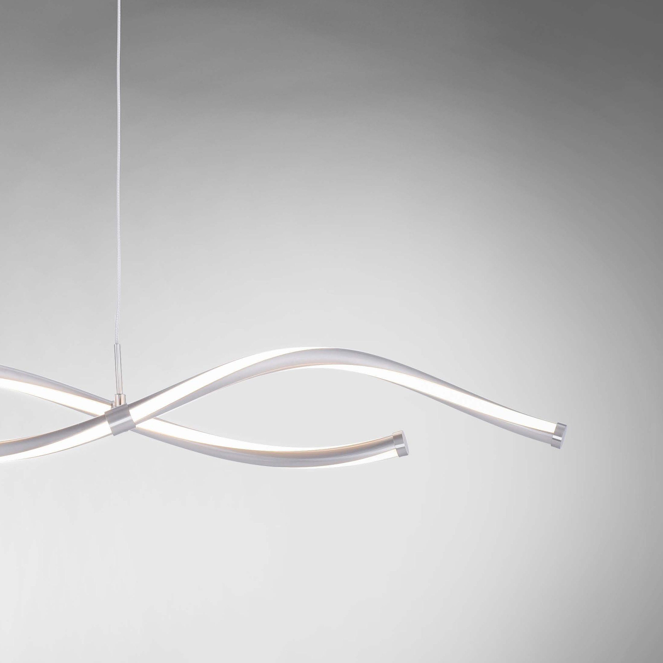 Paul Neuhaus Smarte LED-Leuchte LED Pendellampe Q - MALINA Smart Home CCT, Smart Home, CCT-Farbtemperaturregelung, Dimmfunktion, Memoryfunktion, mit Leuchtmittel, Warmweiß bis Kaltweiß, Hängelampe dimmbar per Fernbedienung, wellenförmig