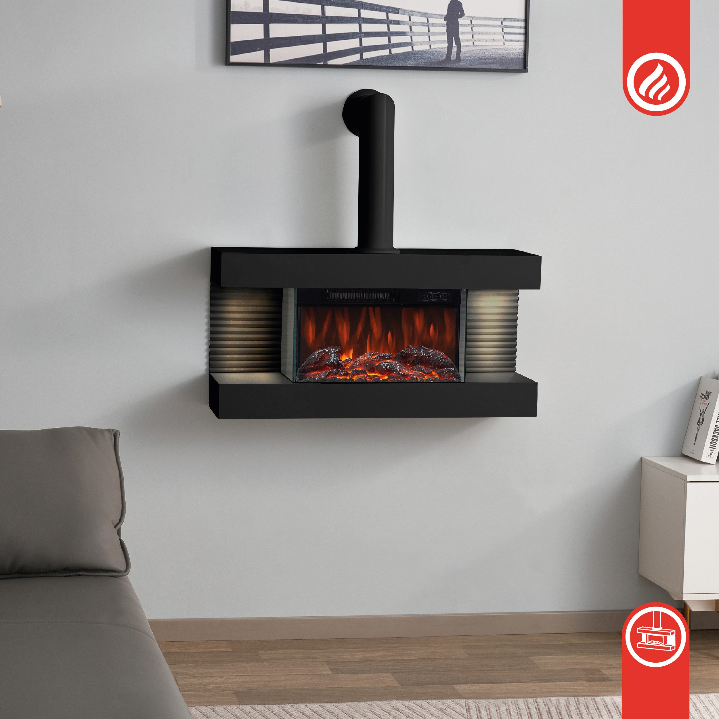 KAMINIO Elektrokamin LIZ, Elektrischer Kamin: 3D-Flammeneffekt, günstig online kaufen