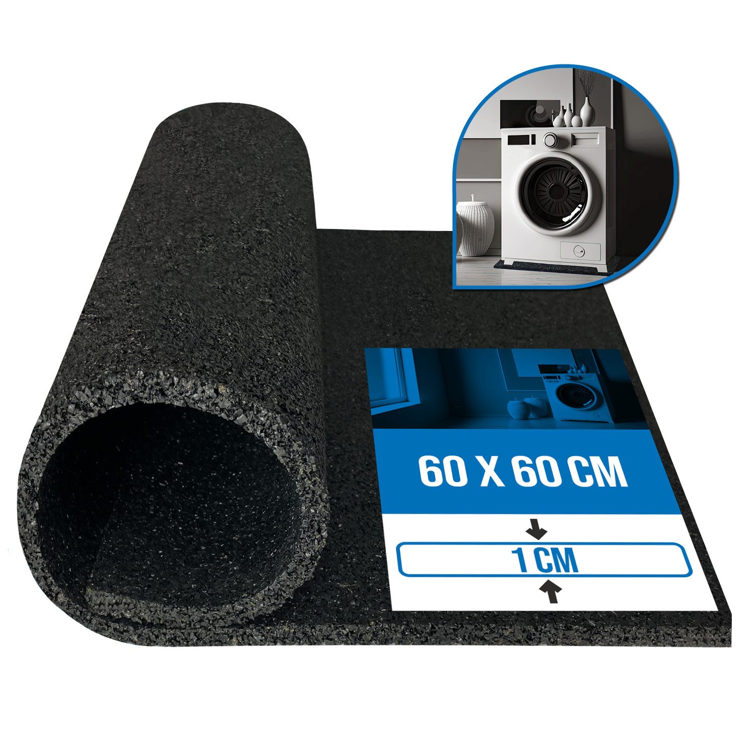 kör4u Antirutschmatte kör4u Antivibrationsmatte für Waschmaschinen 60x60x1cm