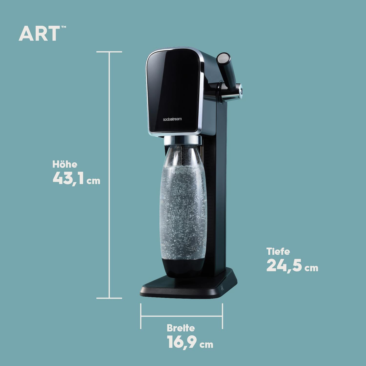 SodaStream Wassersprudler Art, (mit CO2-Zylinder und 1L spülmaschinenfeste Flasche) – Bild 3 von 3