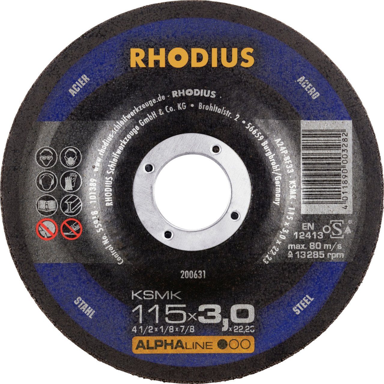 Rhodius Winkelschleifer Rhodius Freihandtrennscheibe KSMK Stahl Ø 115 mm