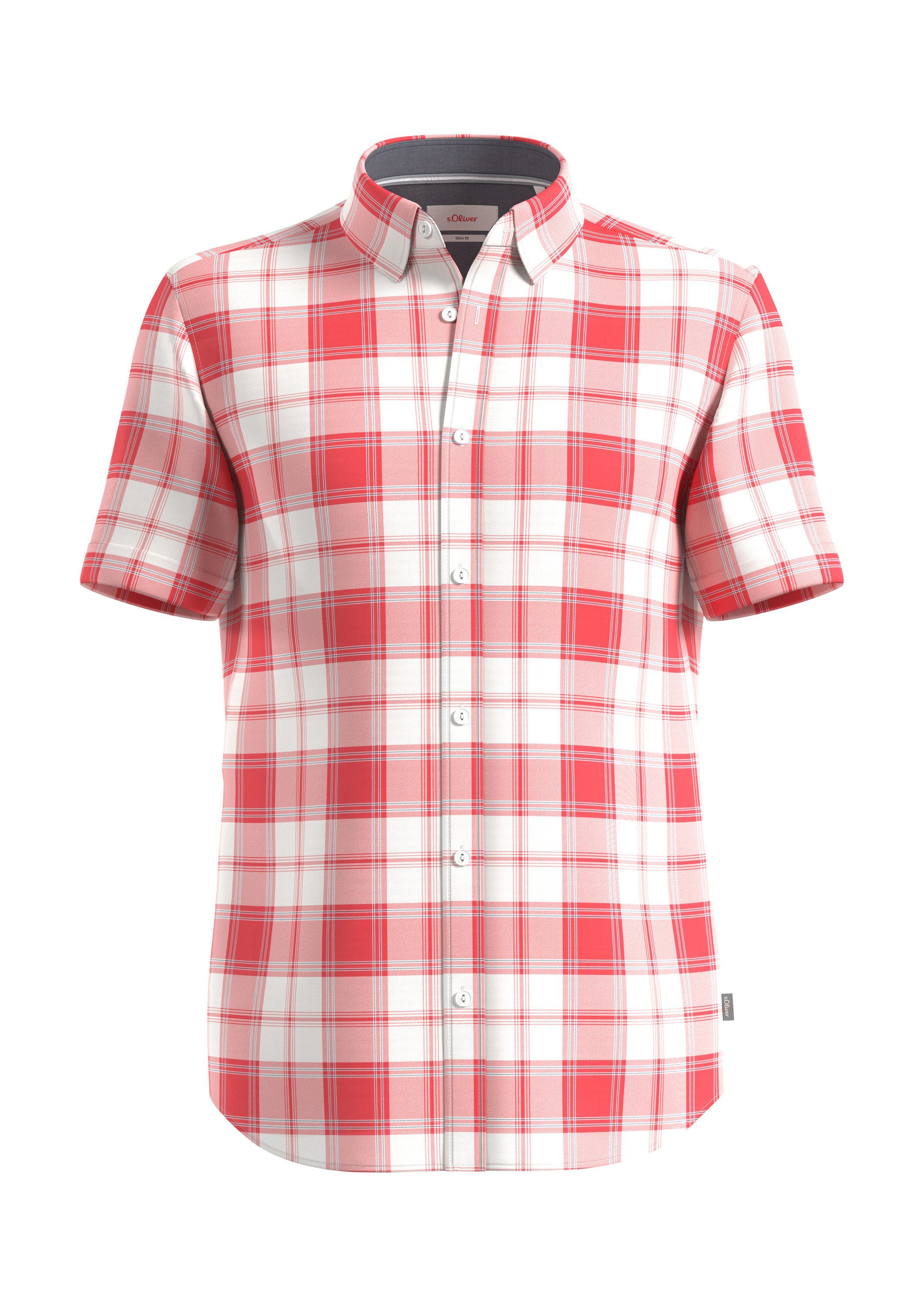 s.Oliver Kurzarmhemd Hemd Kurzes Baumwollstretch-Hemd im Slim Fit günstig online kaufen