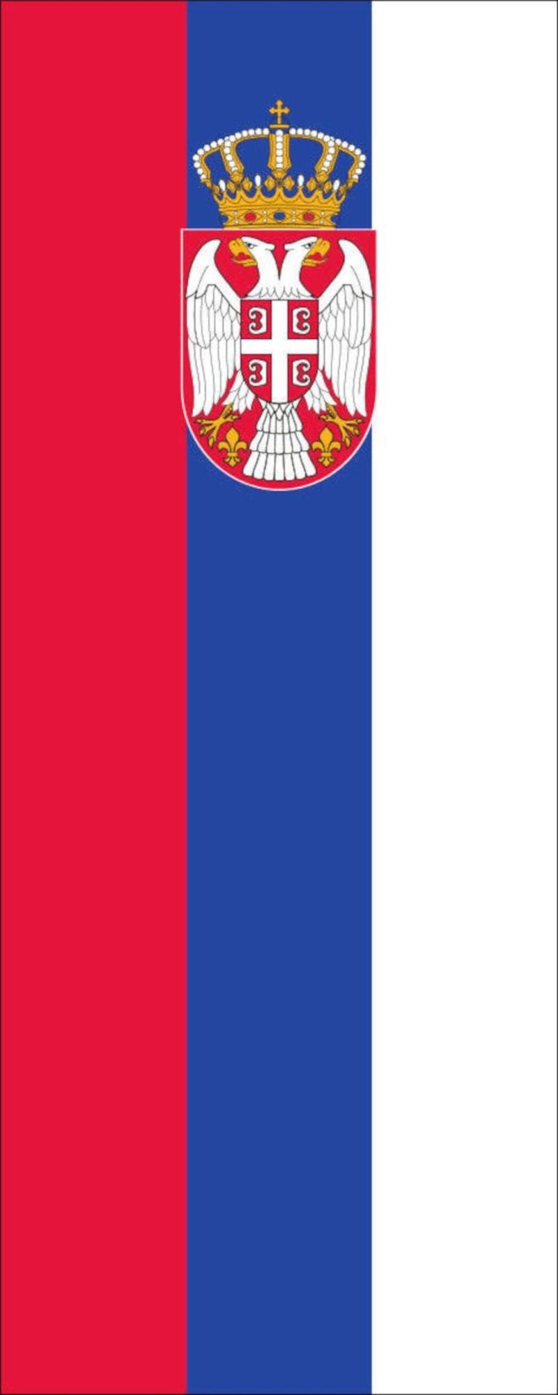 flaggenmeer Flagge Flagge Serbien mit Wappen 110 g/m² Hochformat