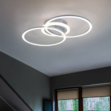 etc-shop LED Deckenleuchte, LED-Leuchtmittel fest verbaut, Warmweiß, Deckenleuchte Wohnzimmer modern LED Deckenleuchte
