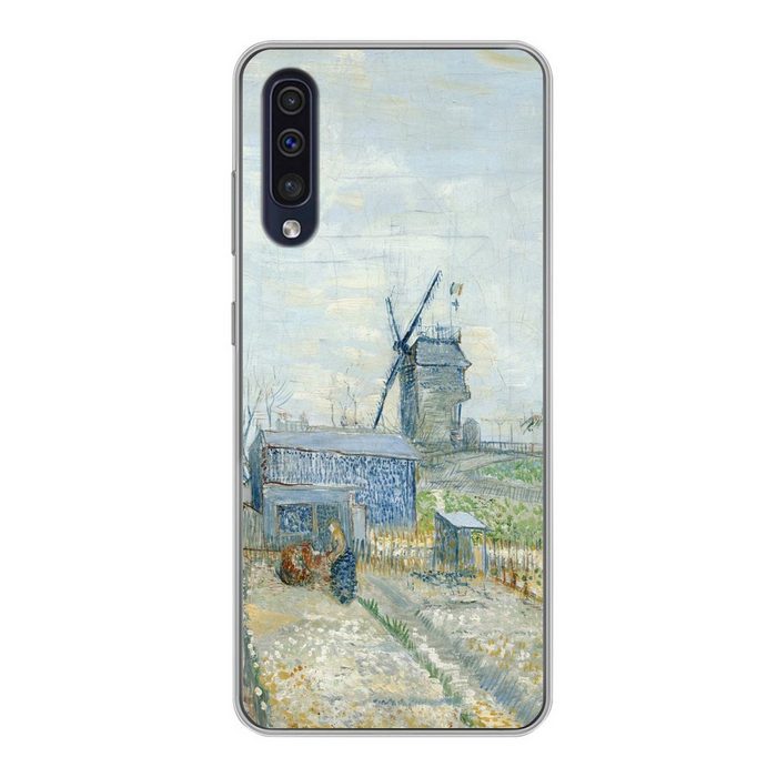 MuchoWow Handyhülle Montmartre: Mühlen und Gärten - Vincent van Gogh Handyhülle Samsung Galaxy A30s Smartphone-Bumper Print Handy