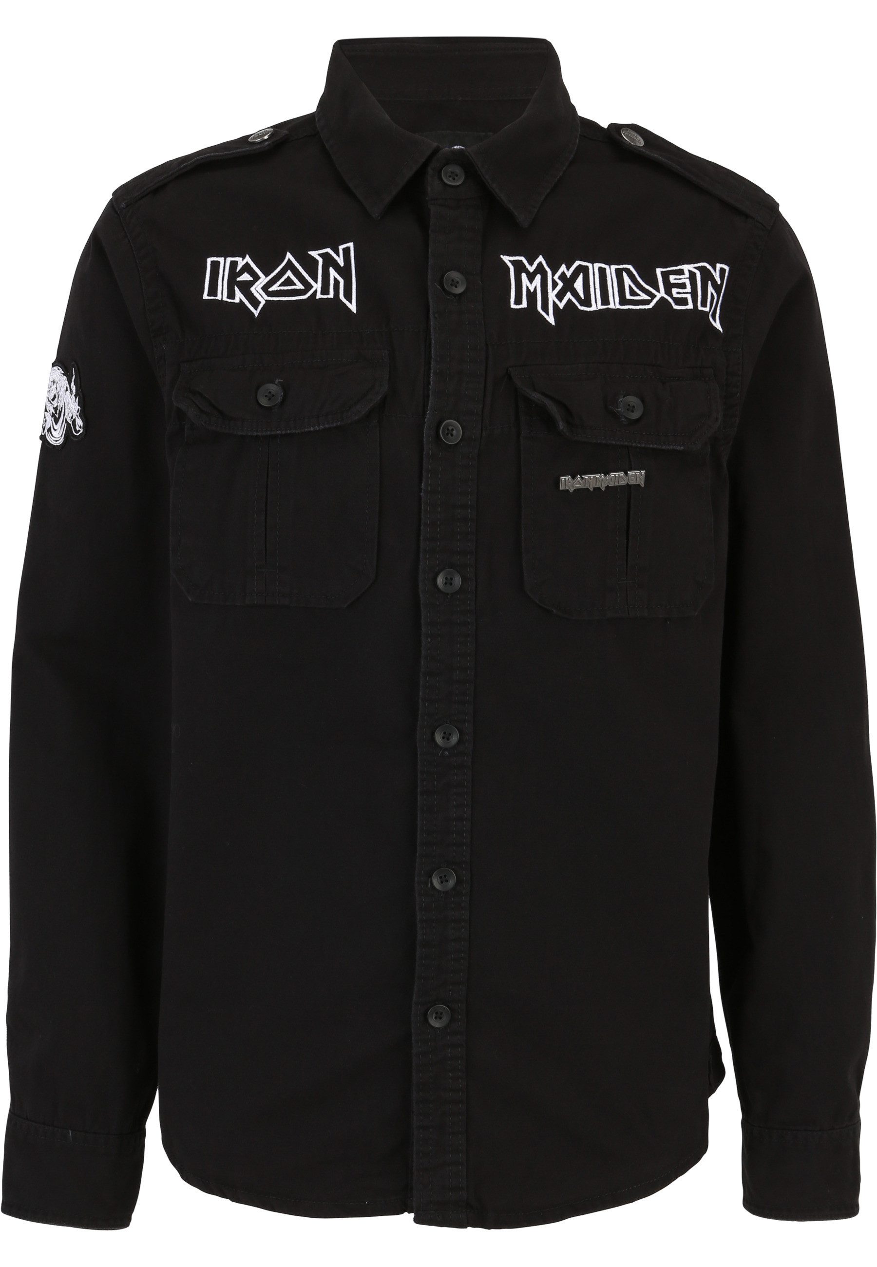 Brandit Langarmhemd Brandit Iron Maiden Vintage Shirt long sleeve (1-tlg)