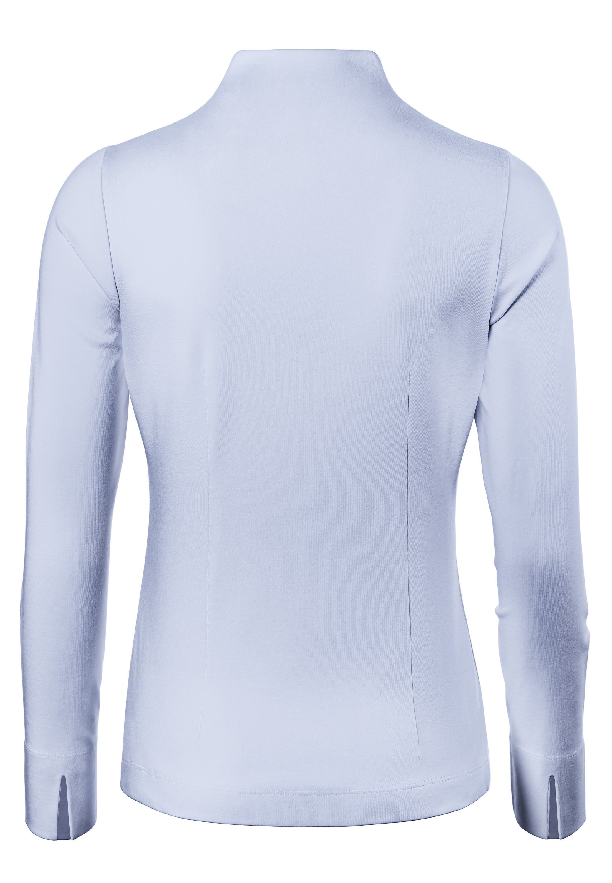 Vincenzo Boretti Klassische Bluse leicht tailliert Jersey Kelchkragen