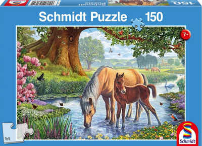 Schmidt Spiele Puzzle 150 Teile Schmidt Spiele Kinder Puzzle Pferde am Bach 56161, 150 Puzzleteile