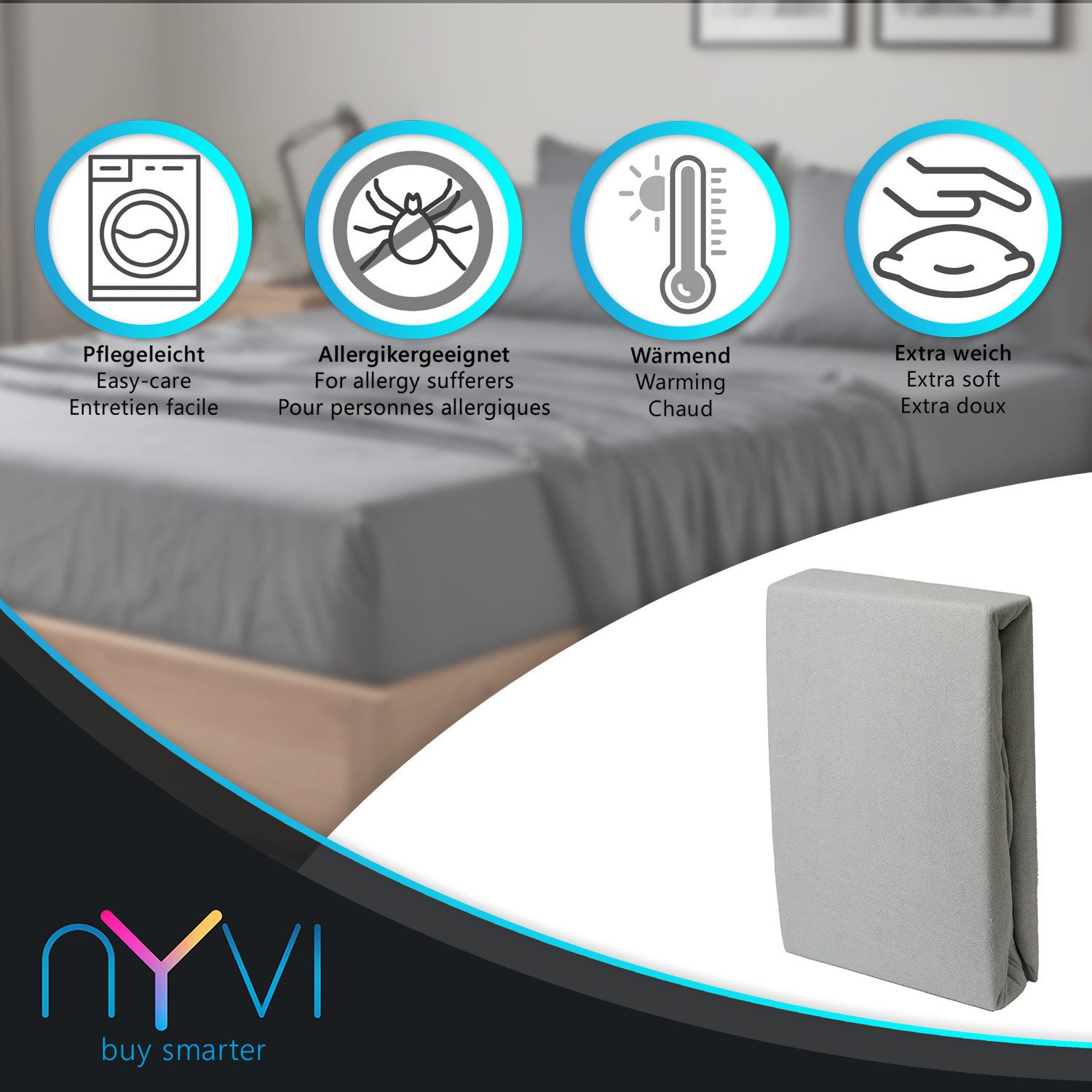 NYVI Spannbettlaken Spannbettlaken DreamScience Frottee für Matratzen bis 2 günstig online kaufen