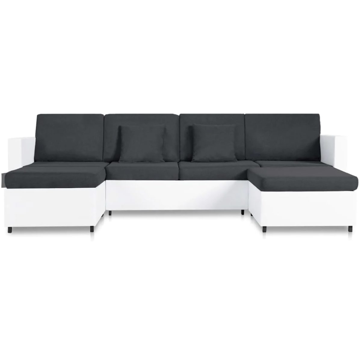 aus Ausziehbares DOTMALL Weiß Kunstleder Big-Sofa 4-Sitzer-Schlafsofa in