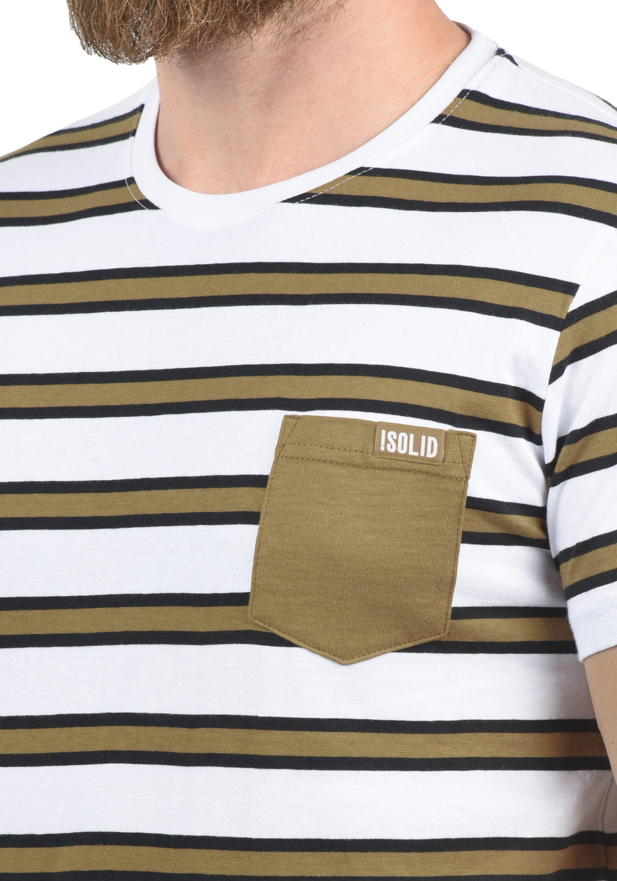 !Solid Rundhalsshirt SDSalu Kurzarmshirt mit Streifen
