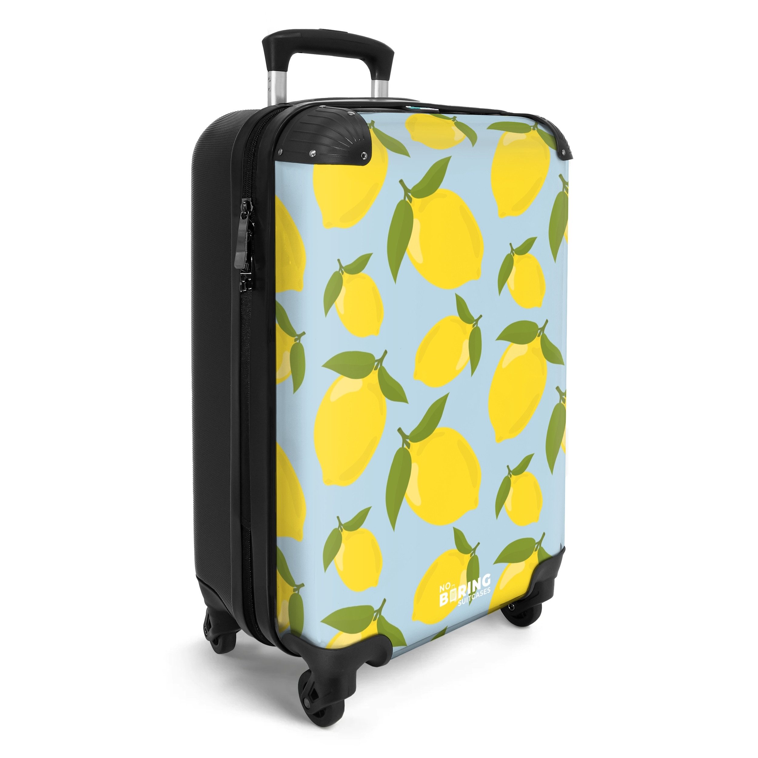 NoBoringSuitcases.com© Hartschalen-Trolley Pastellblau mit Zitronen 55x35x2 günstig online kaufen