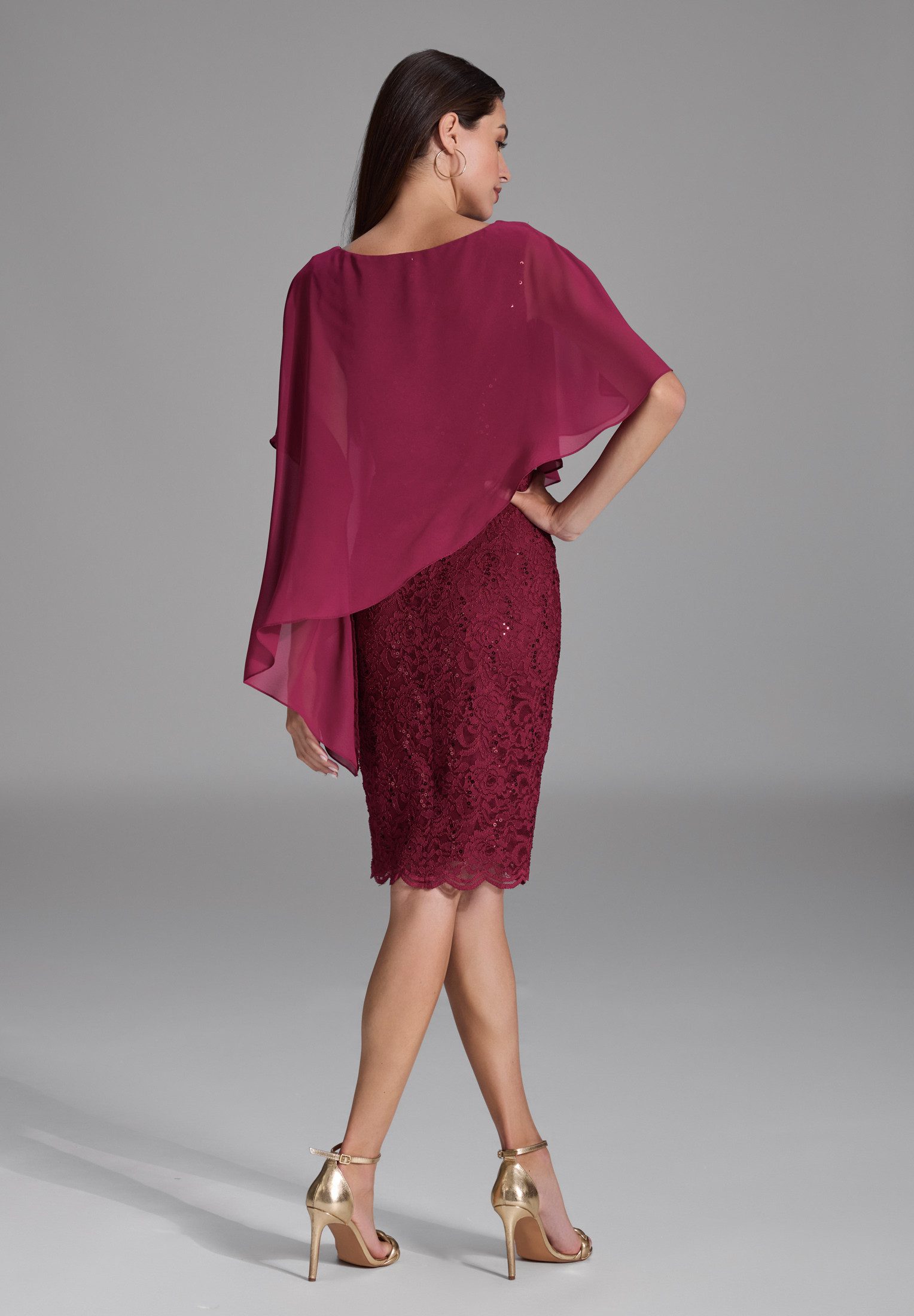 SWING Cocktailkleid Cocktailkleid mit Überwurf Figurbetonte Passform günstig online kaufen