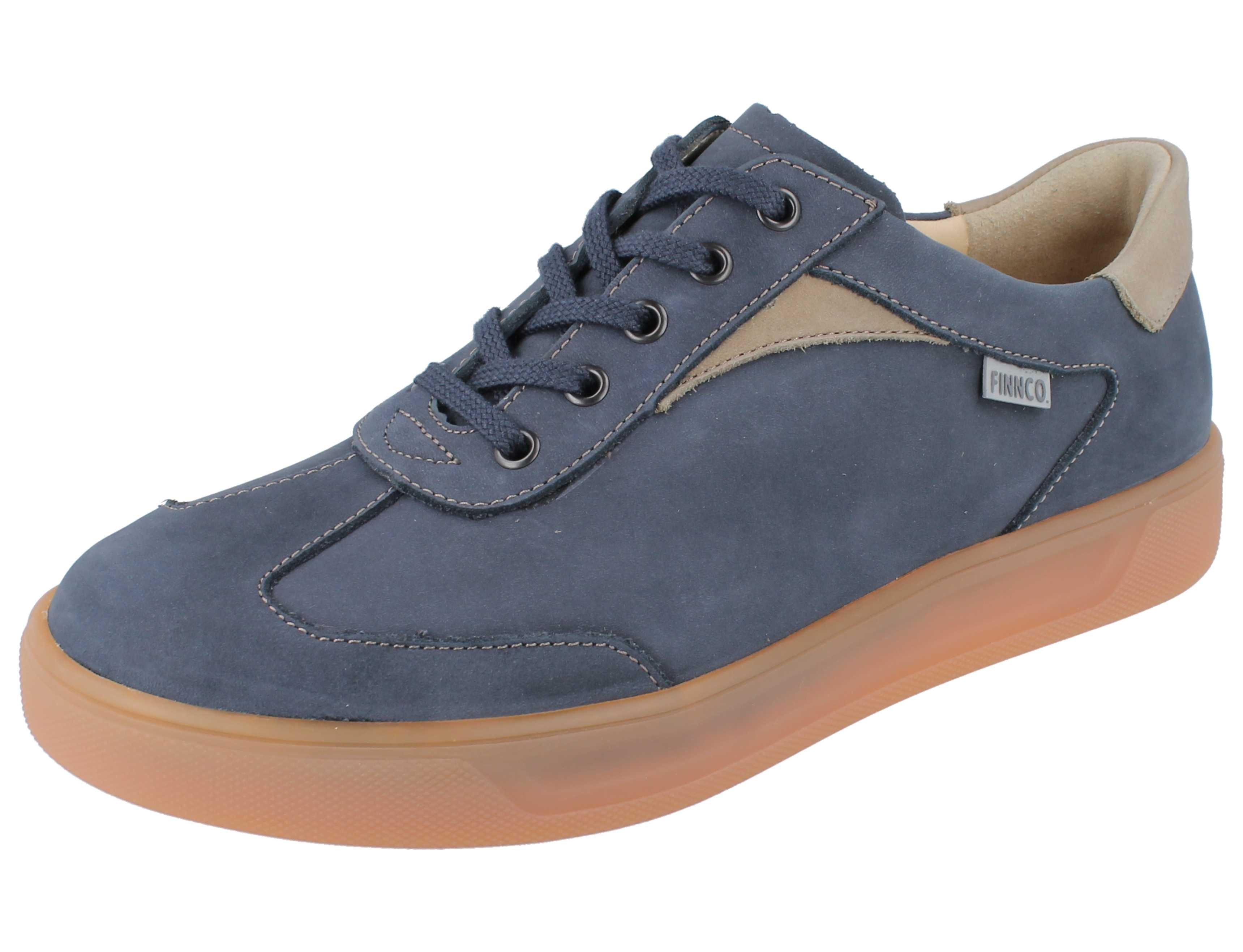 FINN COMFORT FINNCO Interlagos Damen Halbschuhe blau grau Nubukleder Schnürschuh