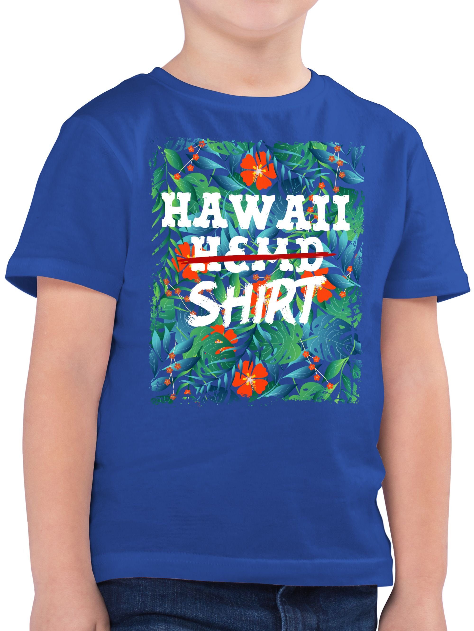Shirtracer T-Shirt Hawaii Hemd Shirt - Aloha Party Hawaiian Hawaii-Kleidung Karibik Karneval & Fasching 2 Royalblau