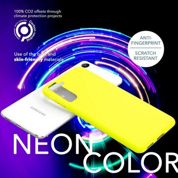 Nalia Smartphone-Hülle Samsung Galaxy S23, Neon Silikon Hülle / 2x Display- & Kameraschutz / Bunt Leuchtend Weich
