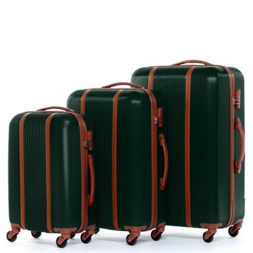 FERGÉ Kofferset 3 teilig Hartschale Milano, Trolley 3er Koffer Set, Reisekoffer 4 Rollen, Premium Rollkoffer