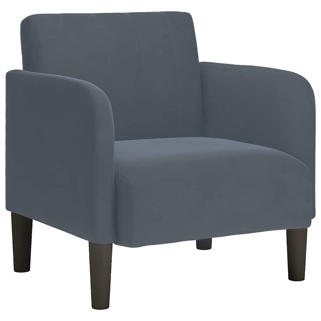 vidaXL Sessel, Sessel mit Armlehnen Dunkelgrau 54 cm Samt