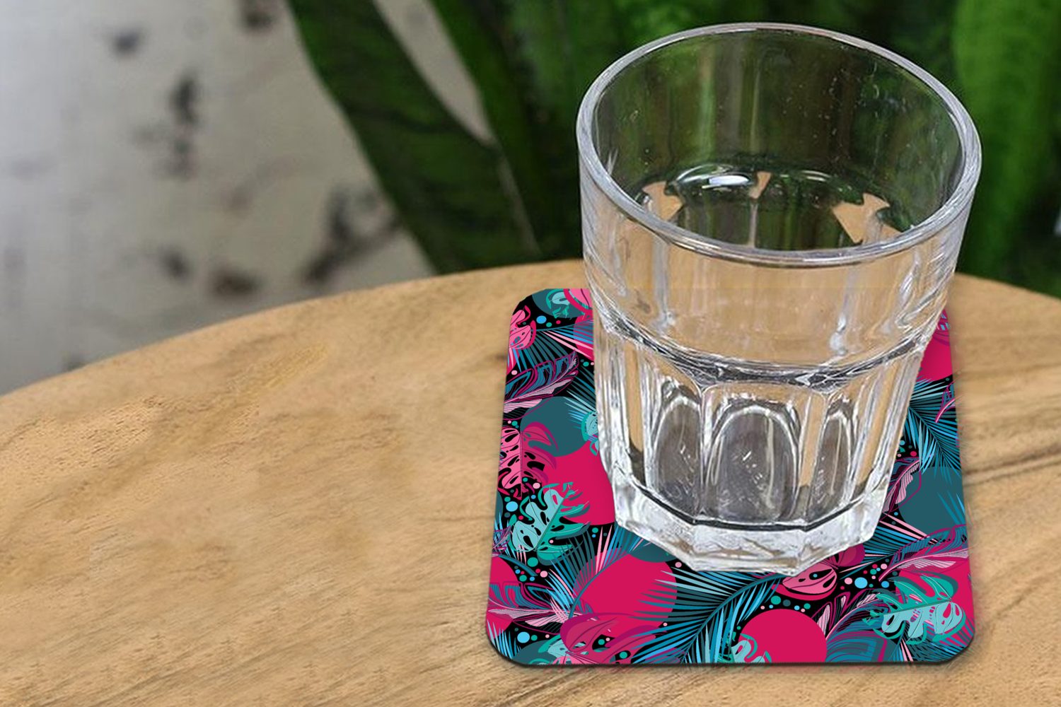 - Rosa MuchoWow Blau, Glasuntersetzer Zubehör für Tasse Hawaii - Tischuntersetzer, 6-tlg., Gläser, - Design Glasuntersetzer, Untersetzer, Blätter Korkuntersetzer, -