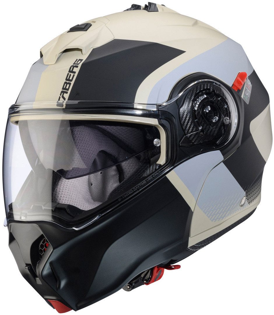 Caberg Motorradhelm Duke Evo Indy Klapphelm, vorbereitet für Kommunikationssystem,integriertes Sonnenvisier