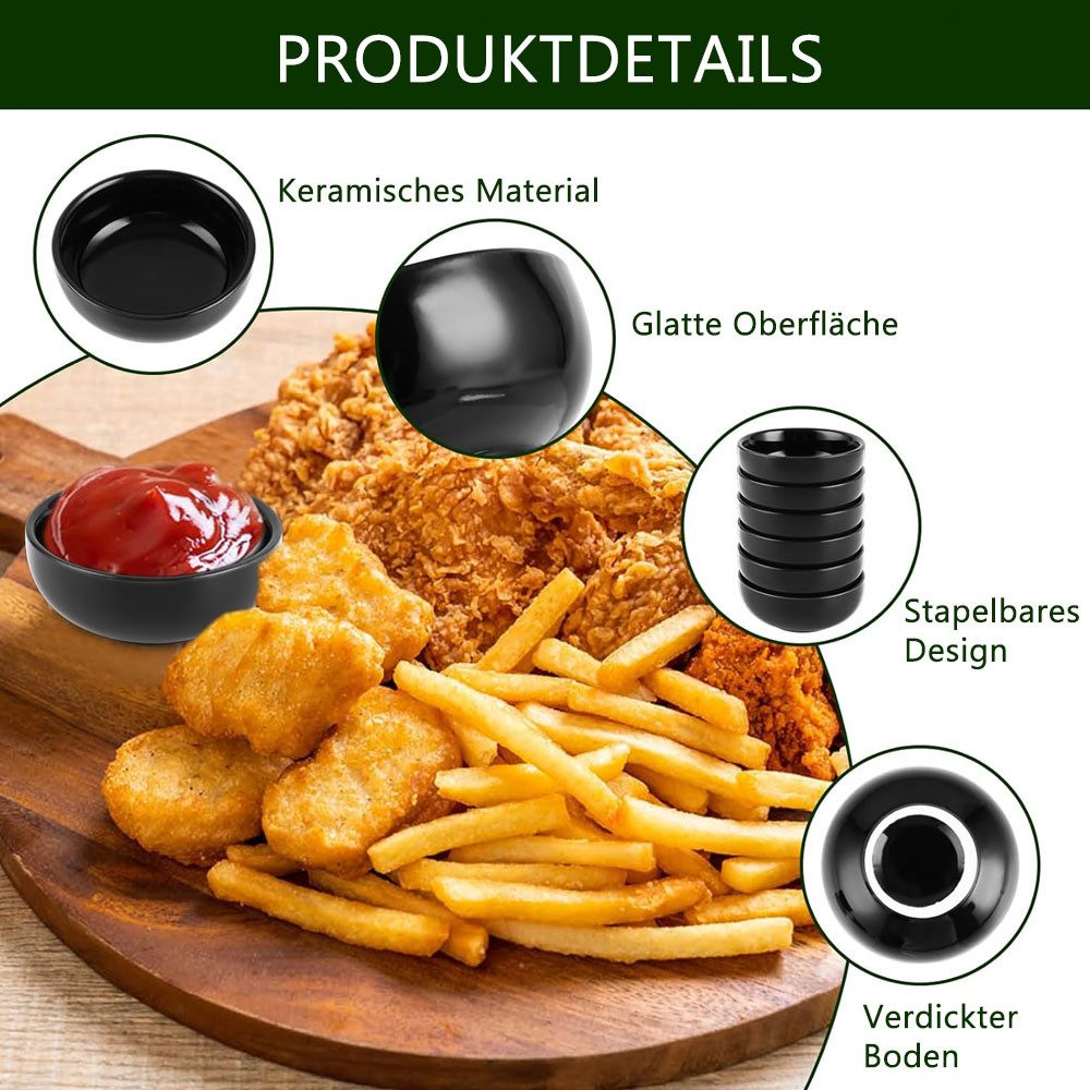 TUWENA Dipschale 6 Stück Kleine Dip Schälchen, Sushi Sojasauce Schälchen, Snackschalen
