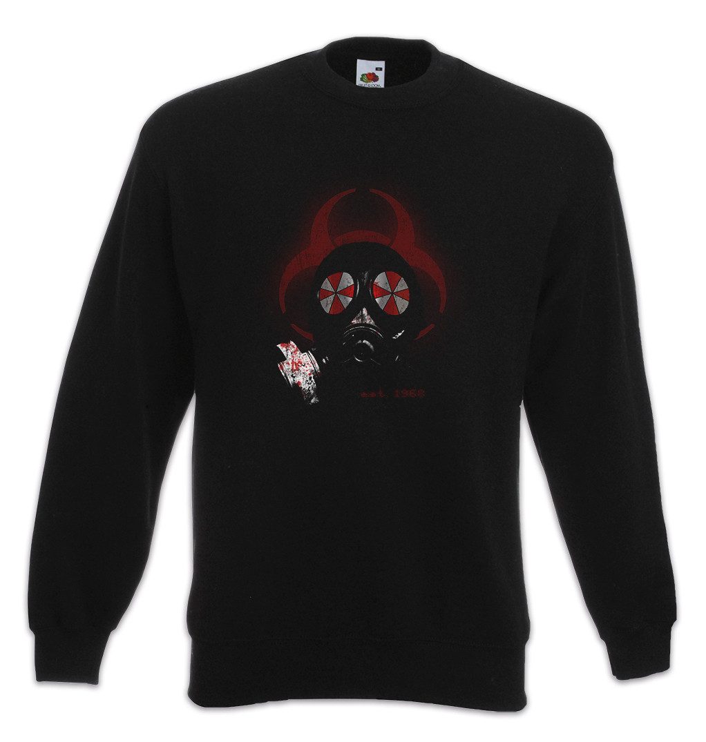 Urban Backwoods Sweatshirt Gas Mask Biohazard Umbrella Sweatshirt Resident Corp Evil Logo (1-tlg) Corporation Game Gamer Horror