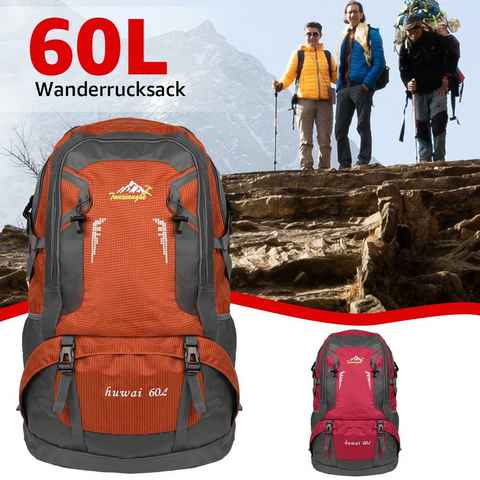 NULSTA Wanderrucksack 60L XXL Rucksack Trekkingrucksack Reiserucksack Outdoorrucksack (1-tlg), Outdoor Daypack mit Hüftgurt, für Wandern, Klettern, Reisen Sport