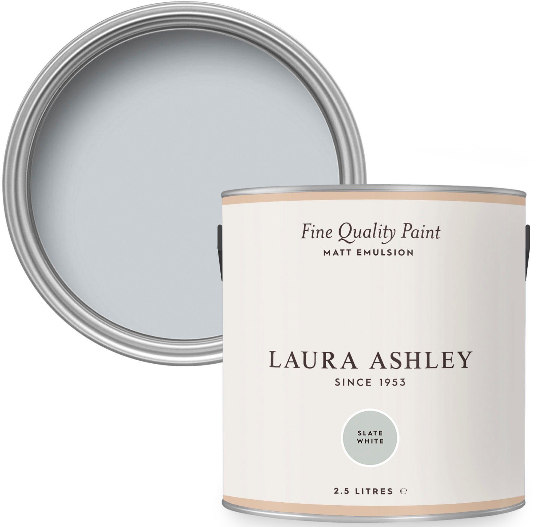 Fine Quality shades, 2,5 LAURA White Paint MATT ASHLEY Wandfarbe L grey EMULSION matt, Slate