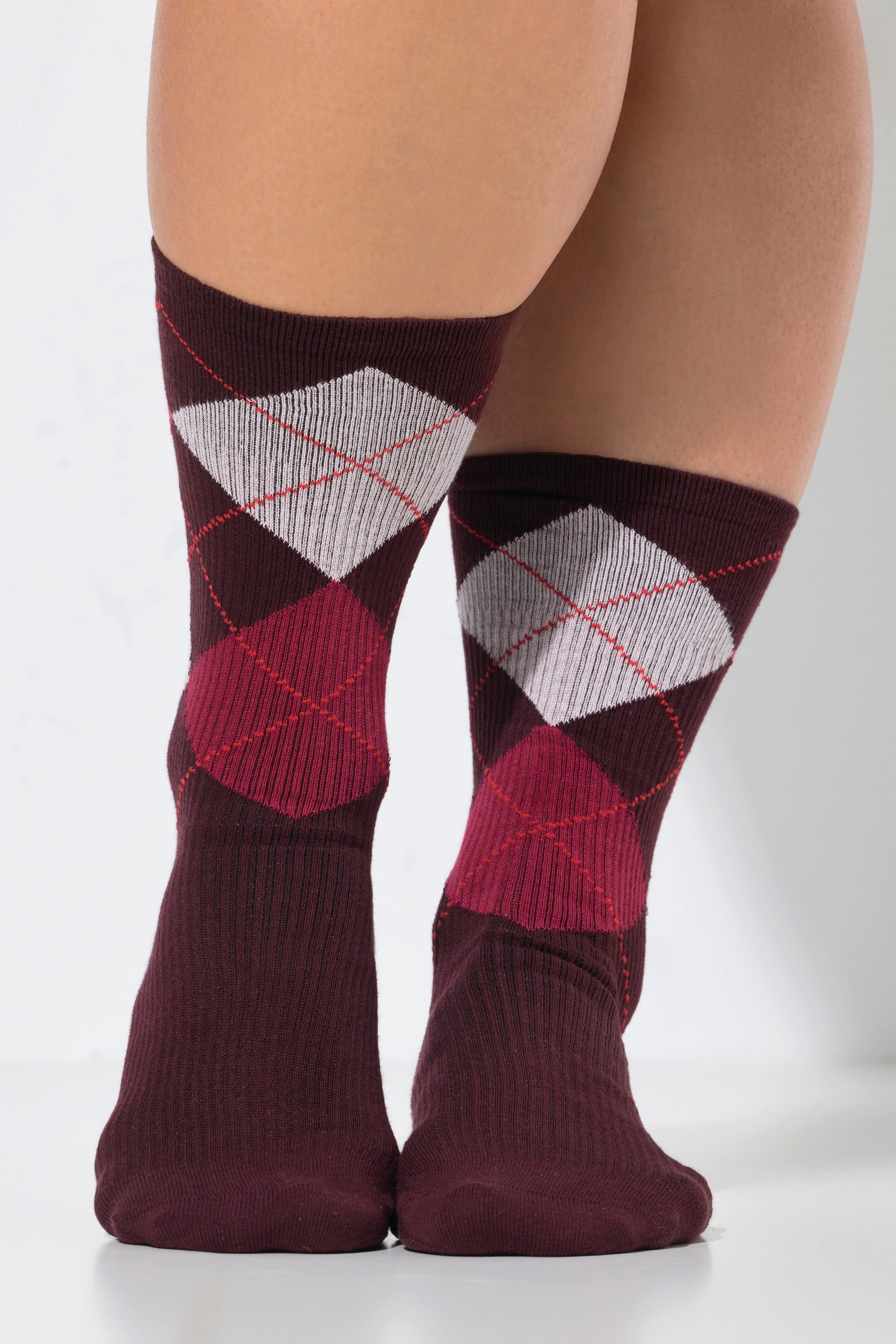 Ulla Popken Kuschelsocken Kompressions-Strümpfe Karomuster
