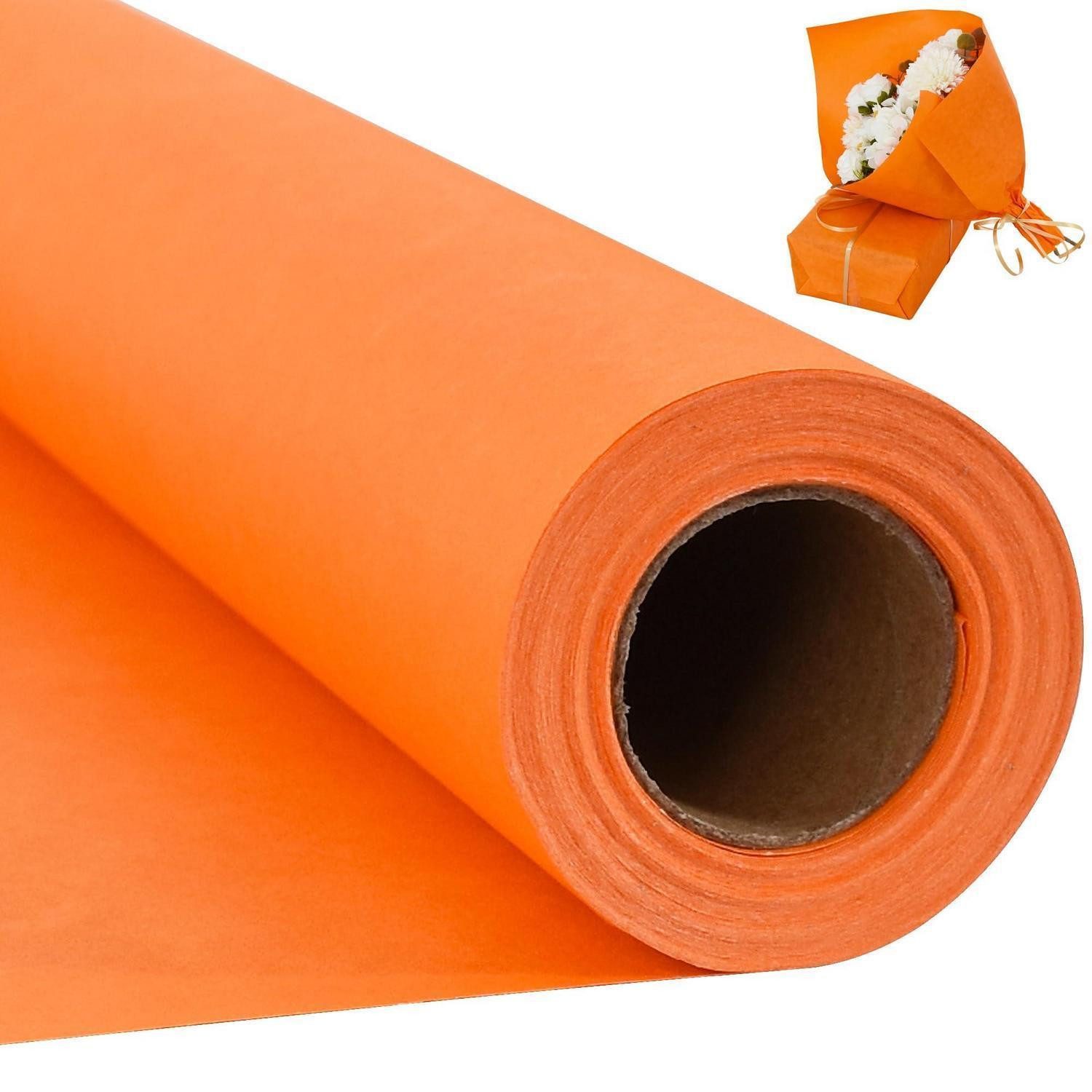 LuxusKollektion Geschenkpapier Geschenkpapier Rolle Orange 38cm x 9m Kraftpapier