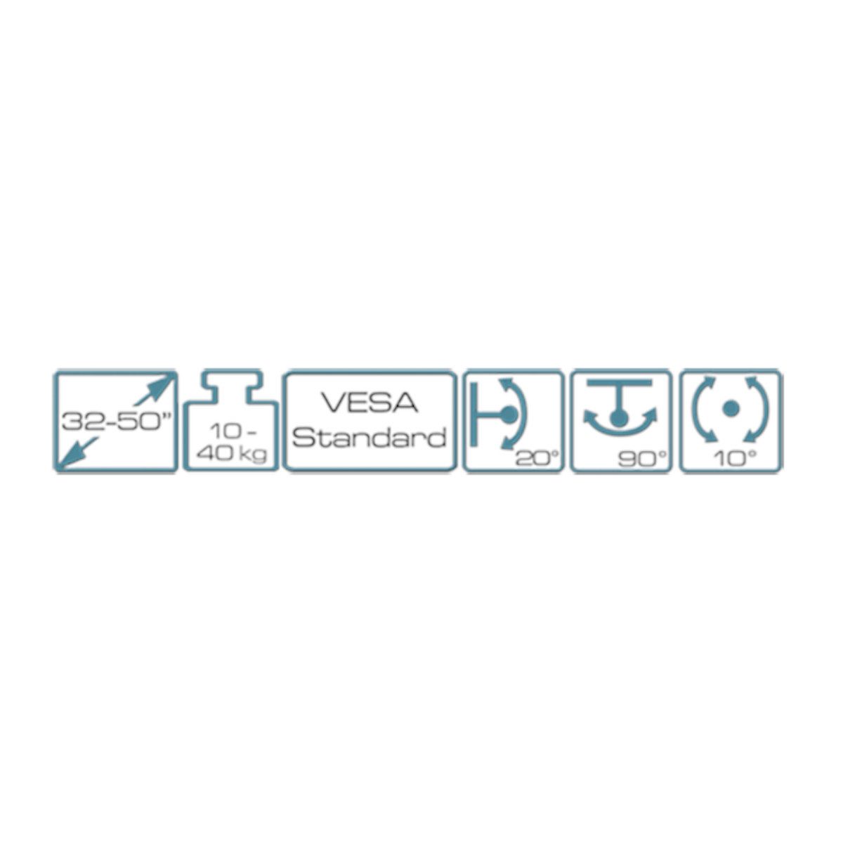 my wall TV-Wandhalterung HP10-2L, (bis 50 Zoll, besonders robust, Verstellbarer Wandabstand)