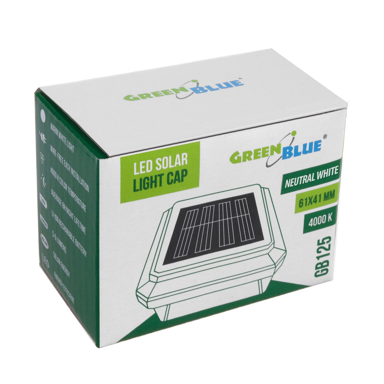 GreenBlue LED Gartenleuchte Solarmastleuchte für Zaun Outdoor geeignet, LED fest integriert, Warmweiß, solarbetriebene LED Gartenlampe für Garten und Zaun wetterfest