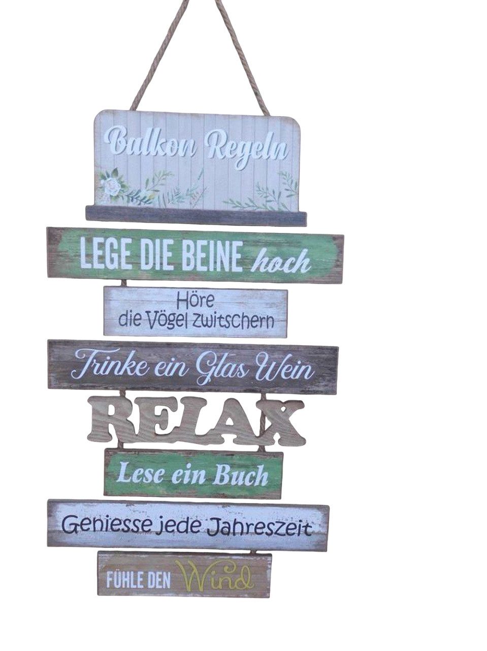 Deko-Impression Wanddekoobjekt Dekoratives Schild Balkonregeln Holz günstig online kaufen